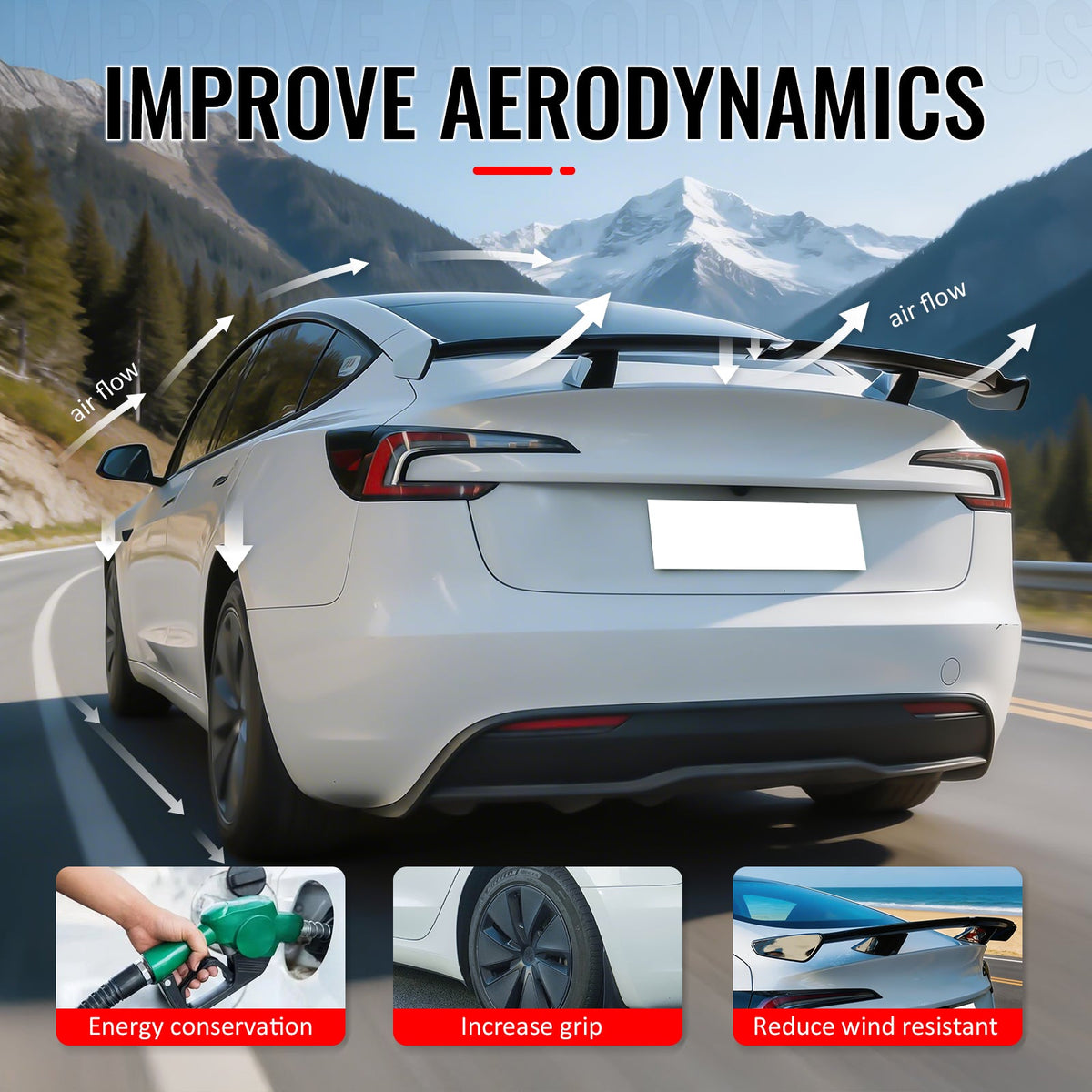 Universal 54'' PRO Style Matte Black ABS Rear Trunk Spoiler Wing Lip