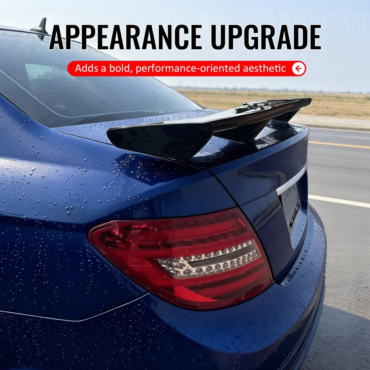 2008-2014 Benz W204 C-Class 54'' PRO Style Matte Black Rear Trunk Spoiler ABS
