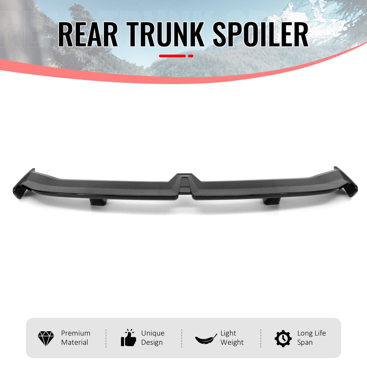 2017-2023 Benz W213 E-Class 54'' PRO Style Gloss Black Rear Trunk Spoiler ABS