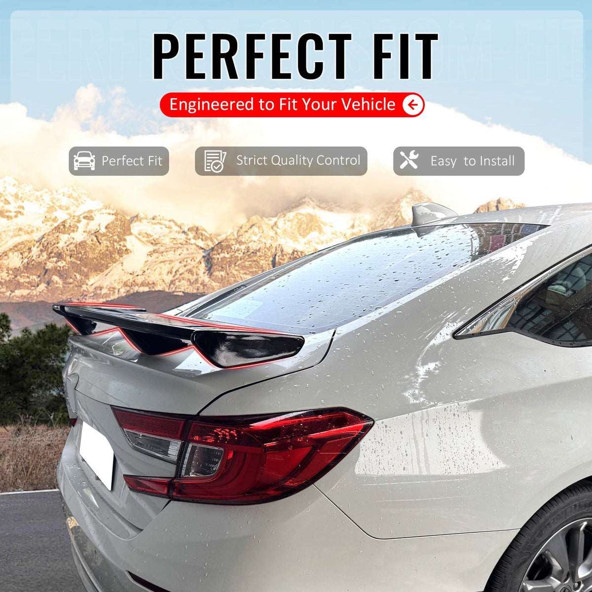 2018-2022 Honda Accord 54'' PRO Style Gloss Black Rear Trunk Spoiler Wing Lip ABS