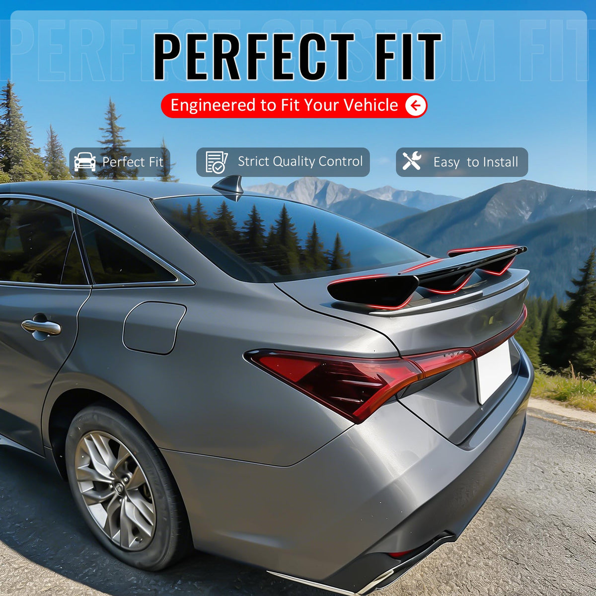 2019-2022 Toyota Avalon 54'' PRO Style Gloss Black Rear Trunk Spoiler Wing Lip ABS