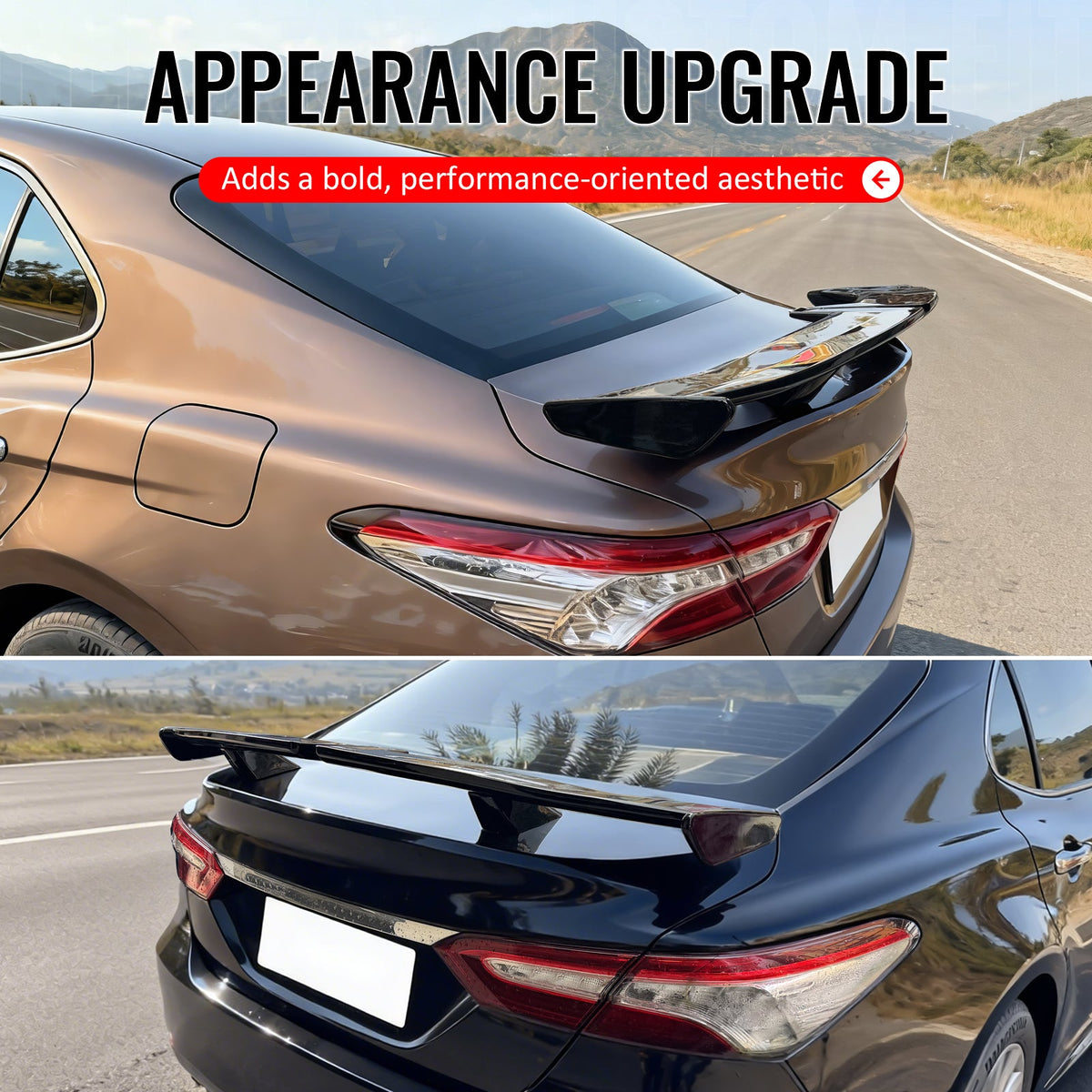 2018-2024 Toyota Camry 54'' PRO Style Gloss Black Rear Trunk Spoiler Wing Lip ABS