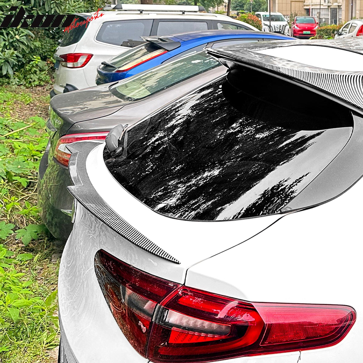 2017-2026 Alfa Romeo Stelvio V Style Trunk Middle Spoiler Wing Carbon Fiber Print