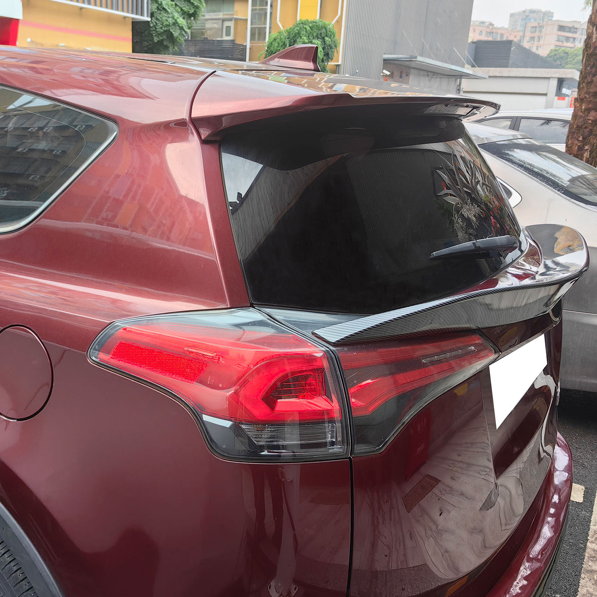 2016-2018 Toyota Rav4 IKON Rear Spoiler Lip Carbon Fiber Print ABS
