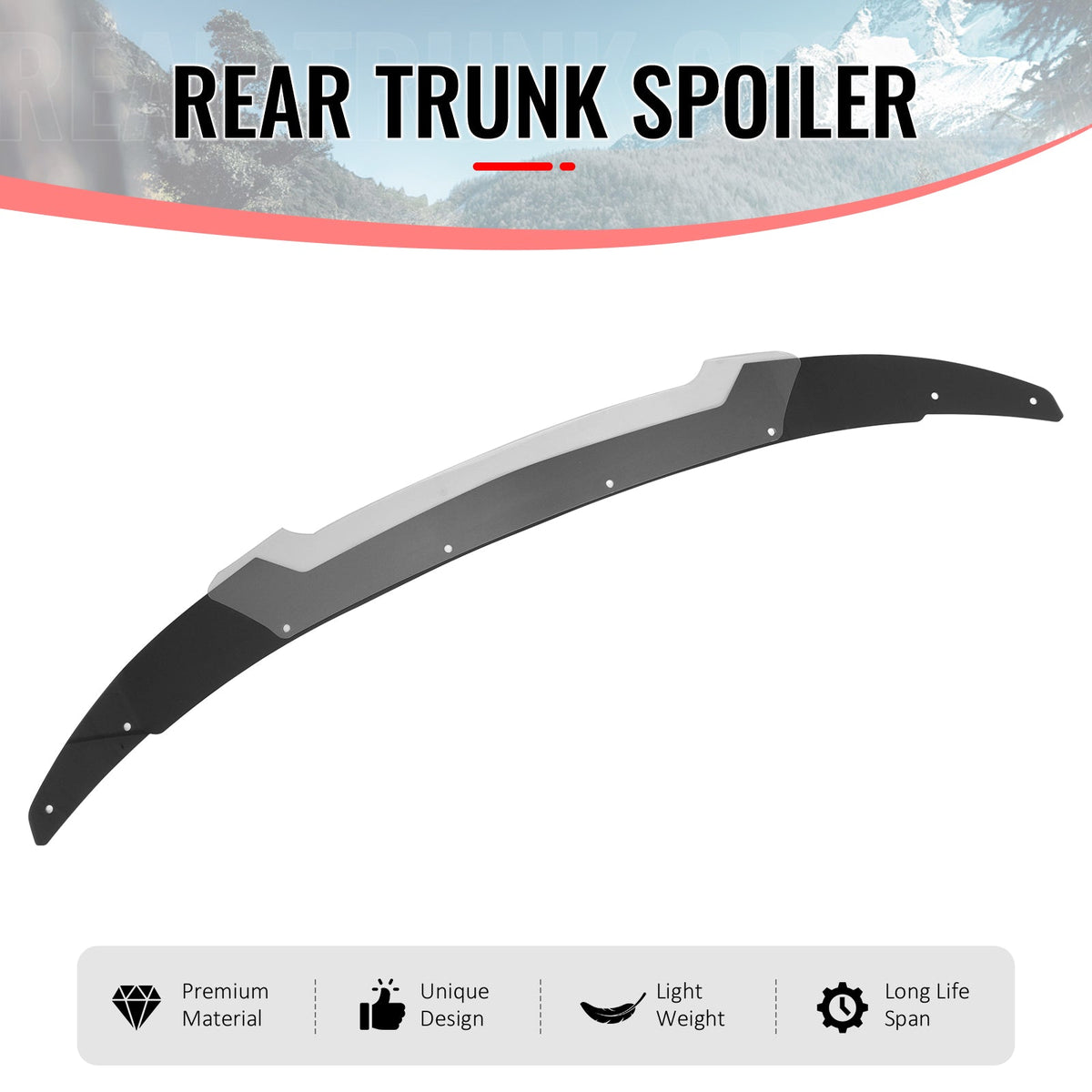 Wickerbill Spoiler Gurney Flap for 2015-2023 Dodge Charger Black Venom V2 Style PC