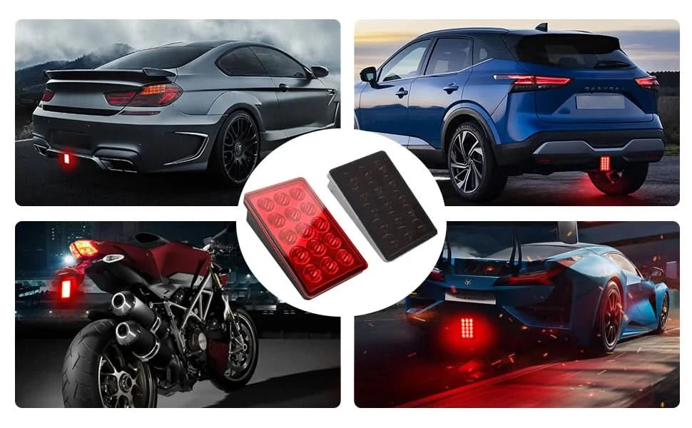 F1-Style LED Rear Brake Light – 12V Strobe & Running Light Warning Lamp (Universal Fit)