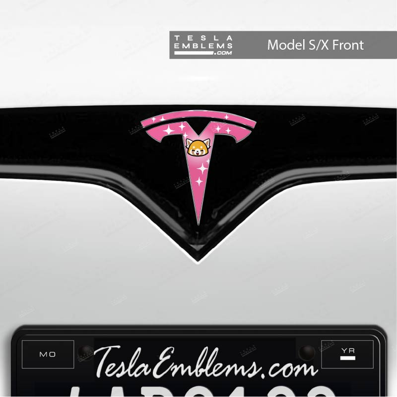 Aggretsuko Tesla Emblem Decals (Front + Back) | Model S
