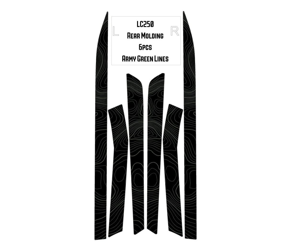 Topographic Rear Trim Overlays (6pcs) - 2024+ Land Cruiser / GX 550