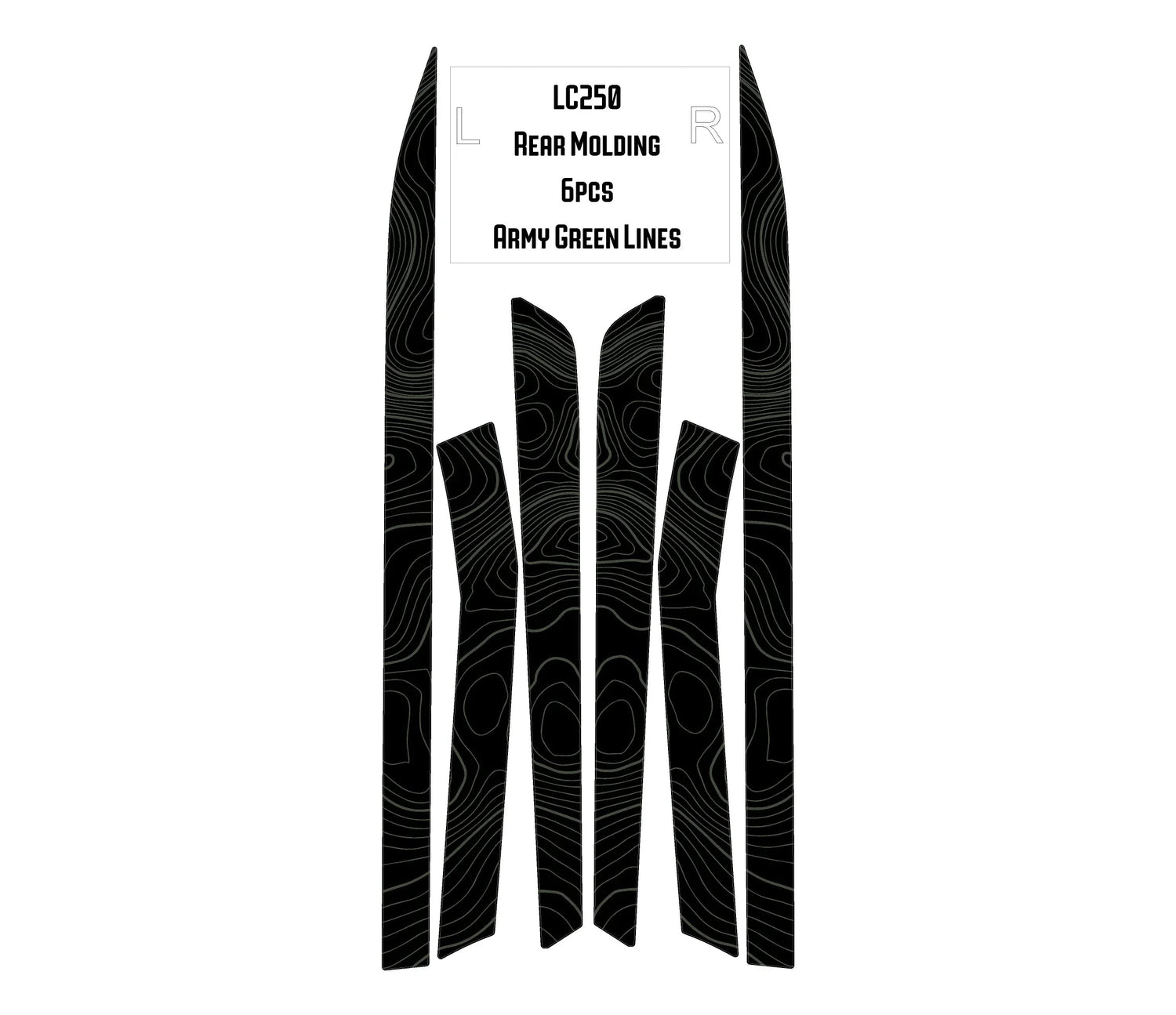 Topographic Rear Trim Overlays (6pcs) - 2024+ Land Cruiser / GX 550