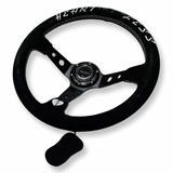 350mm Suede Steering Wheel + Short Hub Adapter for 83-04 Ford Mustang / 89-92 Ford Ranger