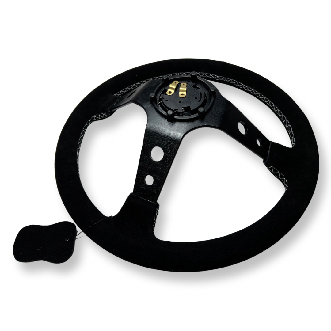 Deep Dish 350mm Steering Wheel + Short Hub Adapter Kit For Mustang Focus Fiesta Mazda