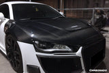 2006-2015 Audi R8 Coupe   Spyder P Style Carbon Fiber Hood