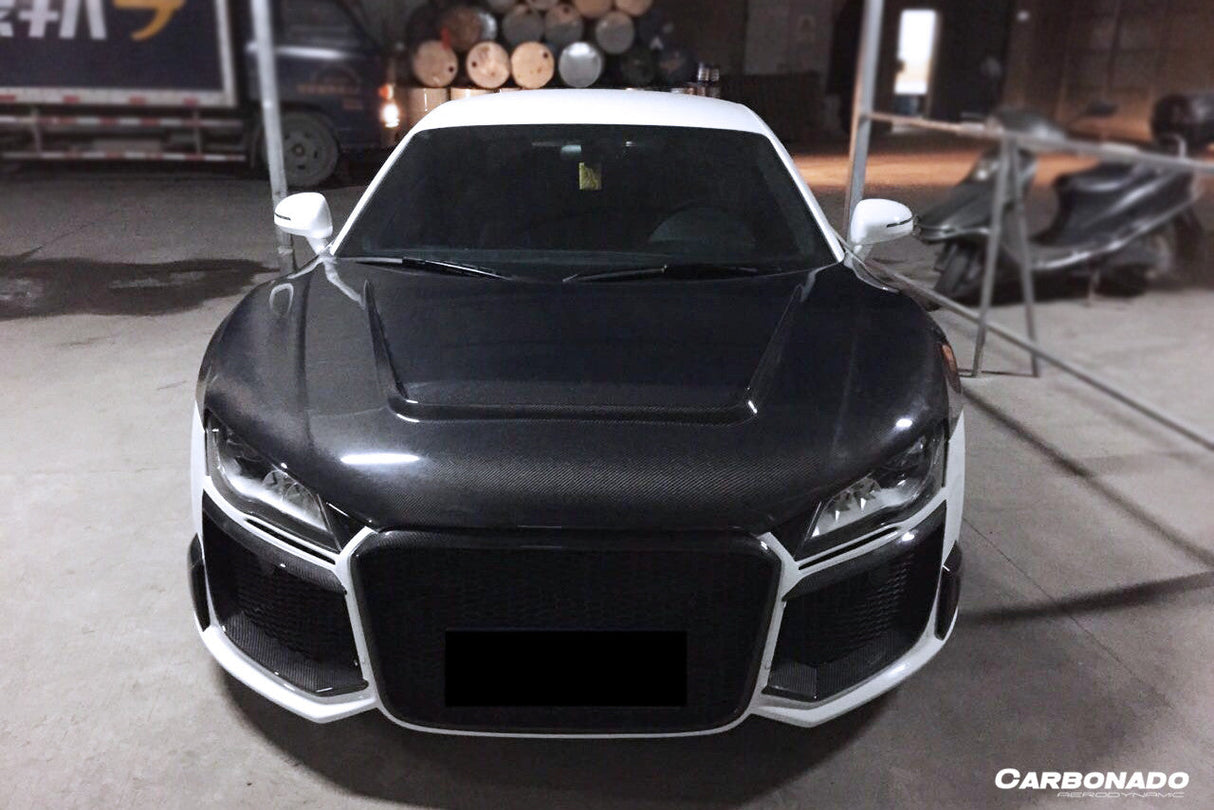 2006-2015 Audi R8 Coupe   Spyder P Style Carbon Fiber Hood