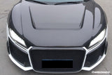 2006-2015 Audi R8 Coupe   Spyder P Style Carbon Fiber Hood