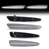 2005-2013 Corvette C6 Clear Lens White Dynamic Animation LED Side Markers Set
