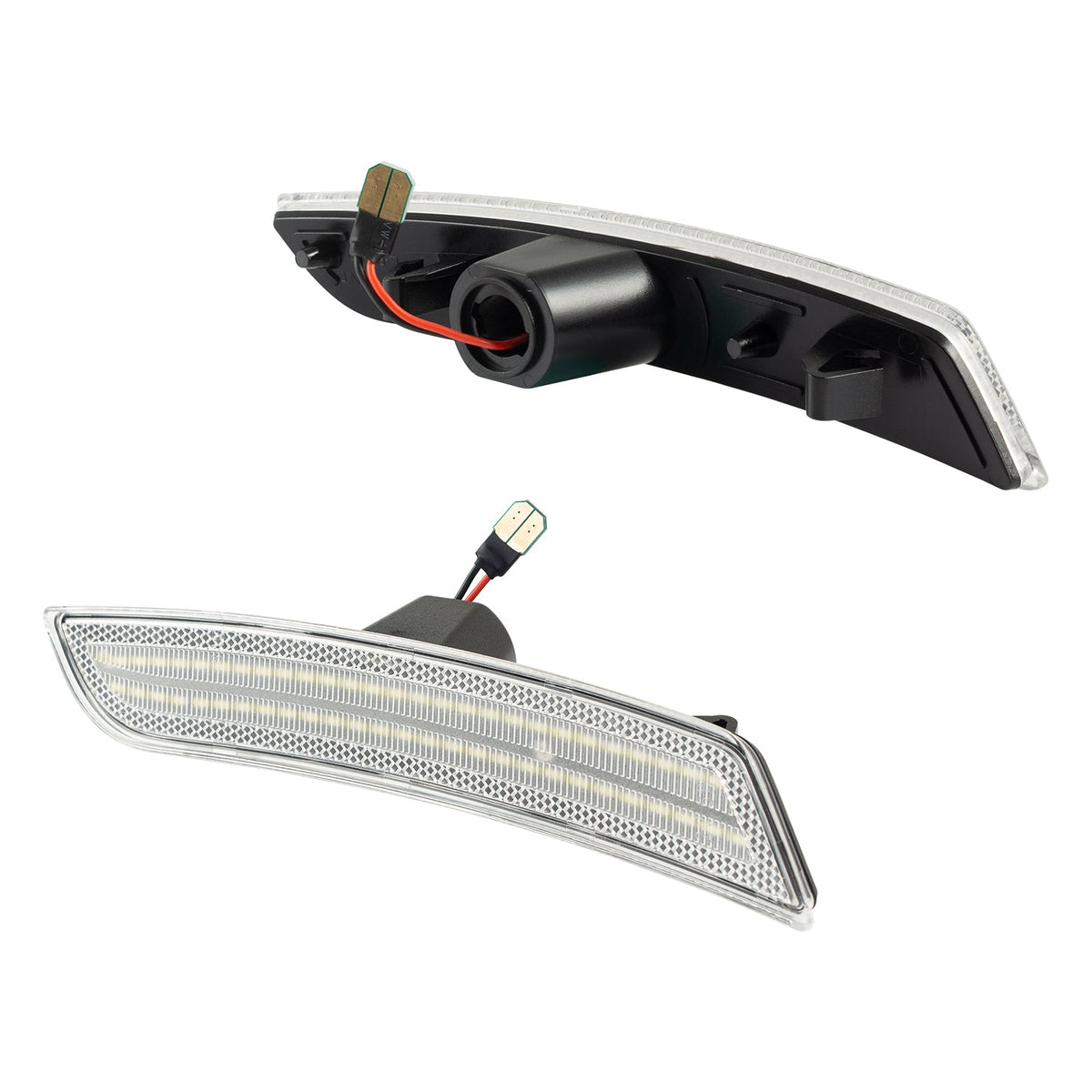 2016-2025 Camaro Clear Lens White Dynamic Animation LED Side Markers Set