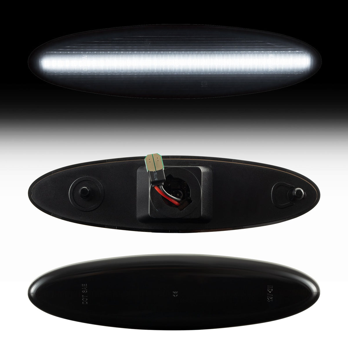 1997-2004 Corvette C5 Rear Bumper Smoke Lens White Dynamic Animation LED Side Markers