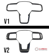 Real Carbon Fiber Steering Wheel Trim Covers for 2024+ Ford Mustang