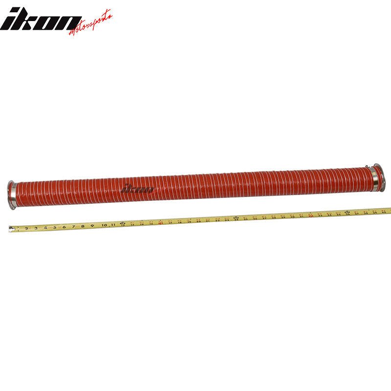 2.5X40" Red Brake Cooling Dual Layerinsulation Hose Flange Aluminum