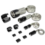 Universal Braided Stainless Steel Hose Set - Black