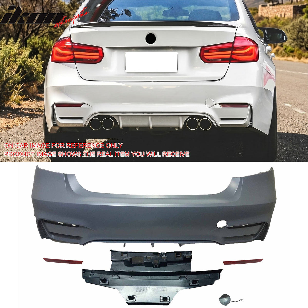 2012-2018 BMW F30 3 Series Sedan M3 CS Style Rear Bumper Cover No PDC Quad Exhaust