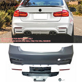 2012-2018 BMW F30 3 Series Sedan M3 CS Style Rear Bumper Cover No PDC Quad Exhaust