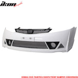 2006-2011 Honda Civic Mugen Style Painted Taffeta White Front Bumper