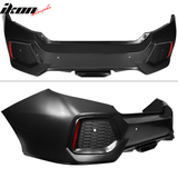 2016-2021 Honda Civic Sedan SI Style Unpainted Rear Bumper PP + ABS