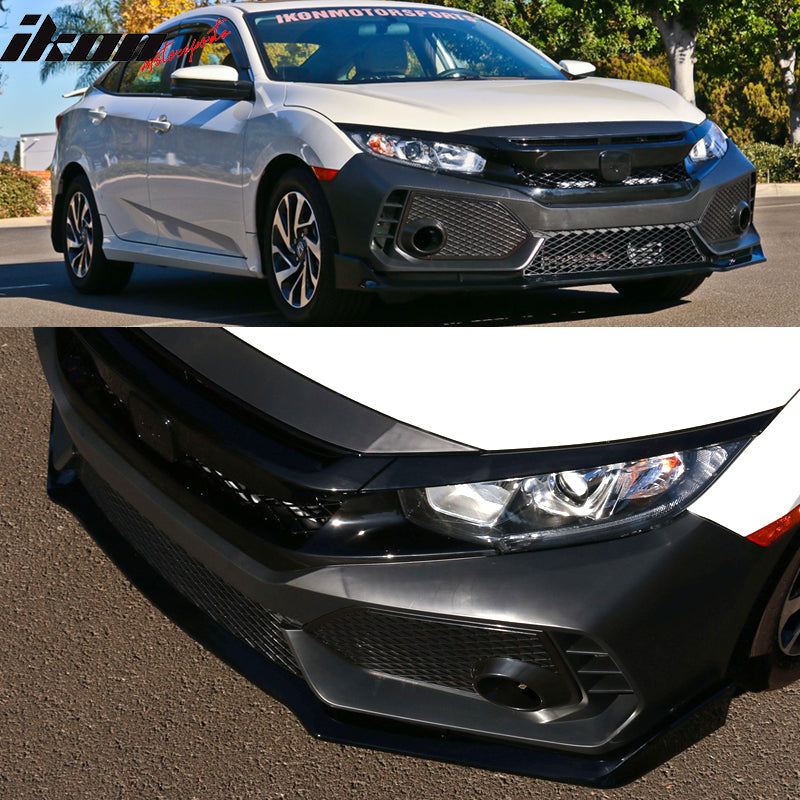 2016-2021 Honda Civic Sedan Type R Style CTR Bumper + Lip +Grille