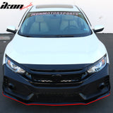 2016-2021 Honda Civic Front Bumper + Grille + Lip Gloss Black Type-R