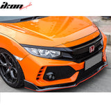 2016-2021 Honda Civic Front Bumper + Grille + Lip Gloss Black Type-R
