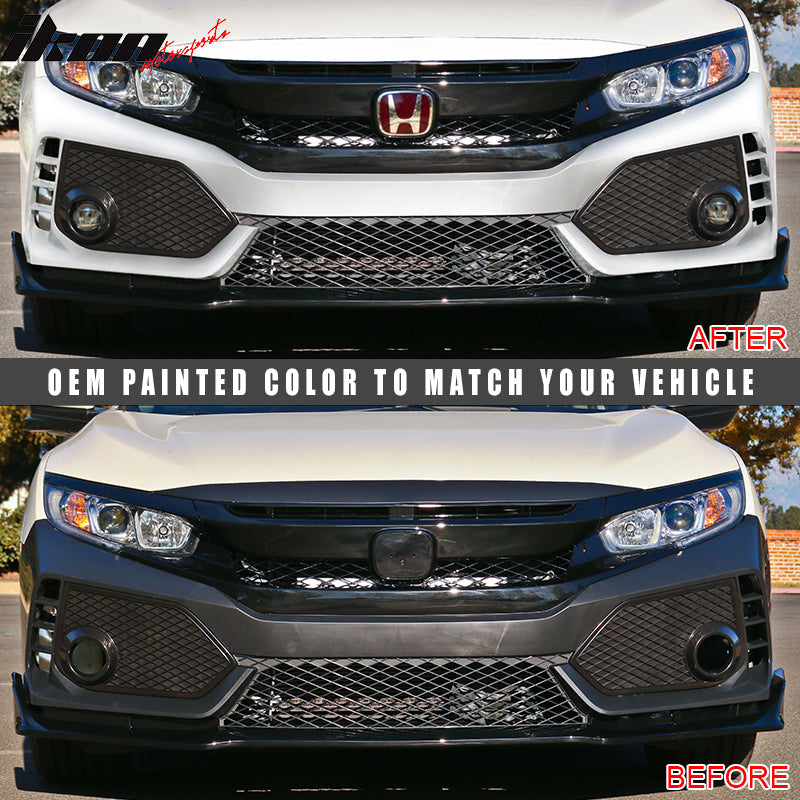 2016-2021 Honda Civic Type R Gloss Black Front Bumper Cover & Lip