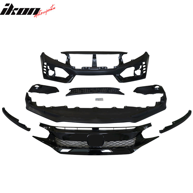 2016-2021 Honda Civic Sedan Type R Style CTR Bumper + Lip +Grille