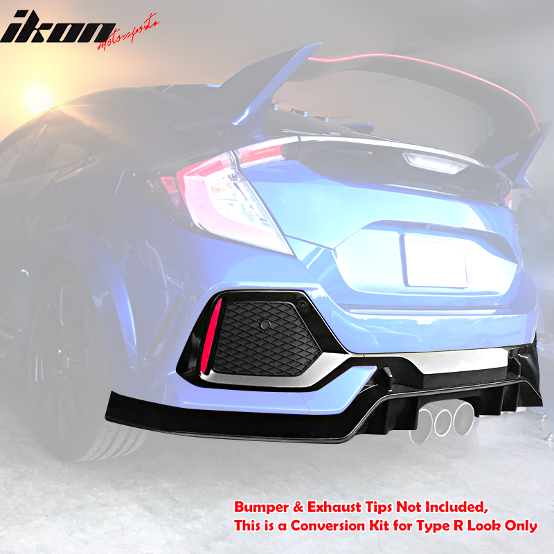 2017-2021 Honda Civic HB TypeR Style Primer Front Bumper Conversion PP