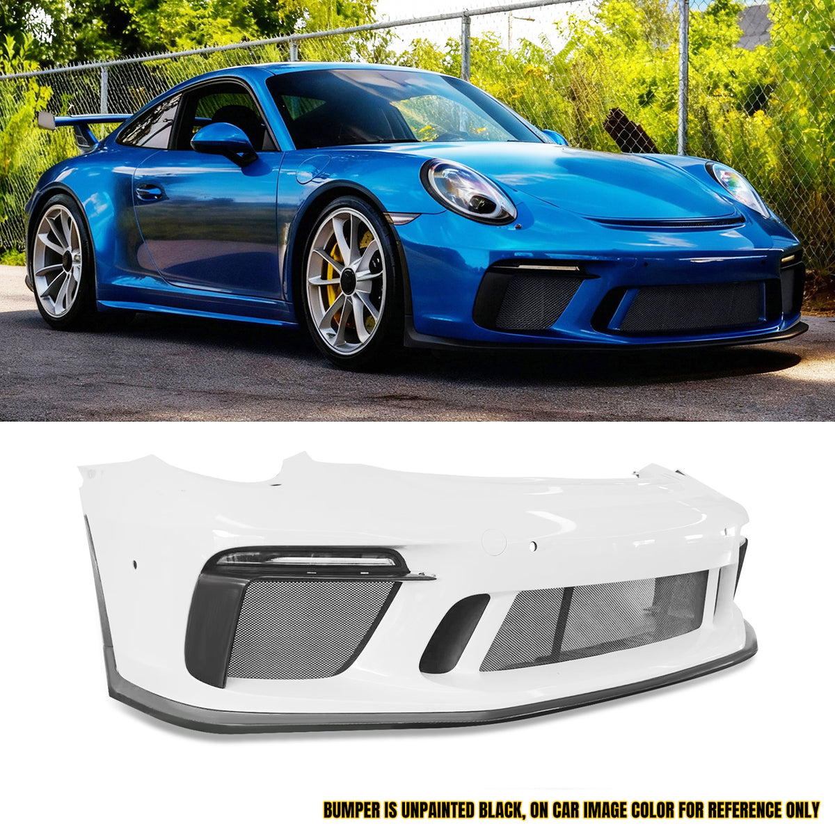 12-19 Porsche 911 991 to 991.2 GT3 Style Front Bumper Conversion +DRL
