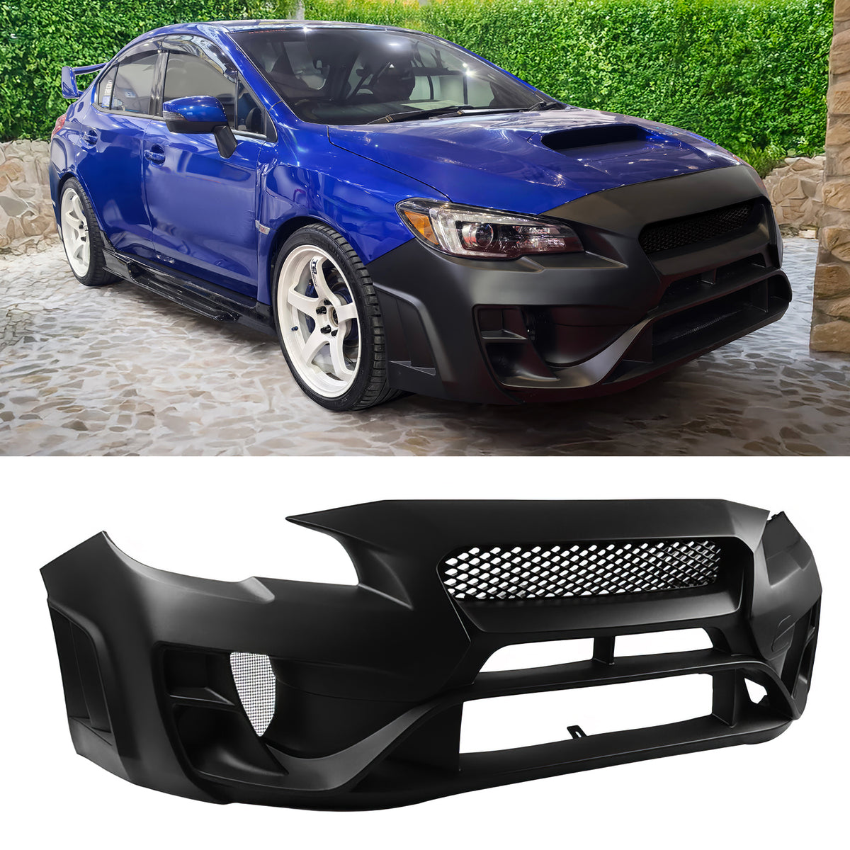 2015-2021 Subaru WRX STI Front Bumper Cover Varis Style Conversion with Lip