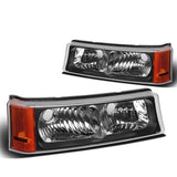 03-07 Chevrolet Avalanche Silverado Bumper Lights Black Amber