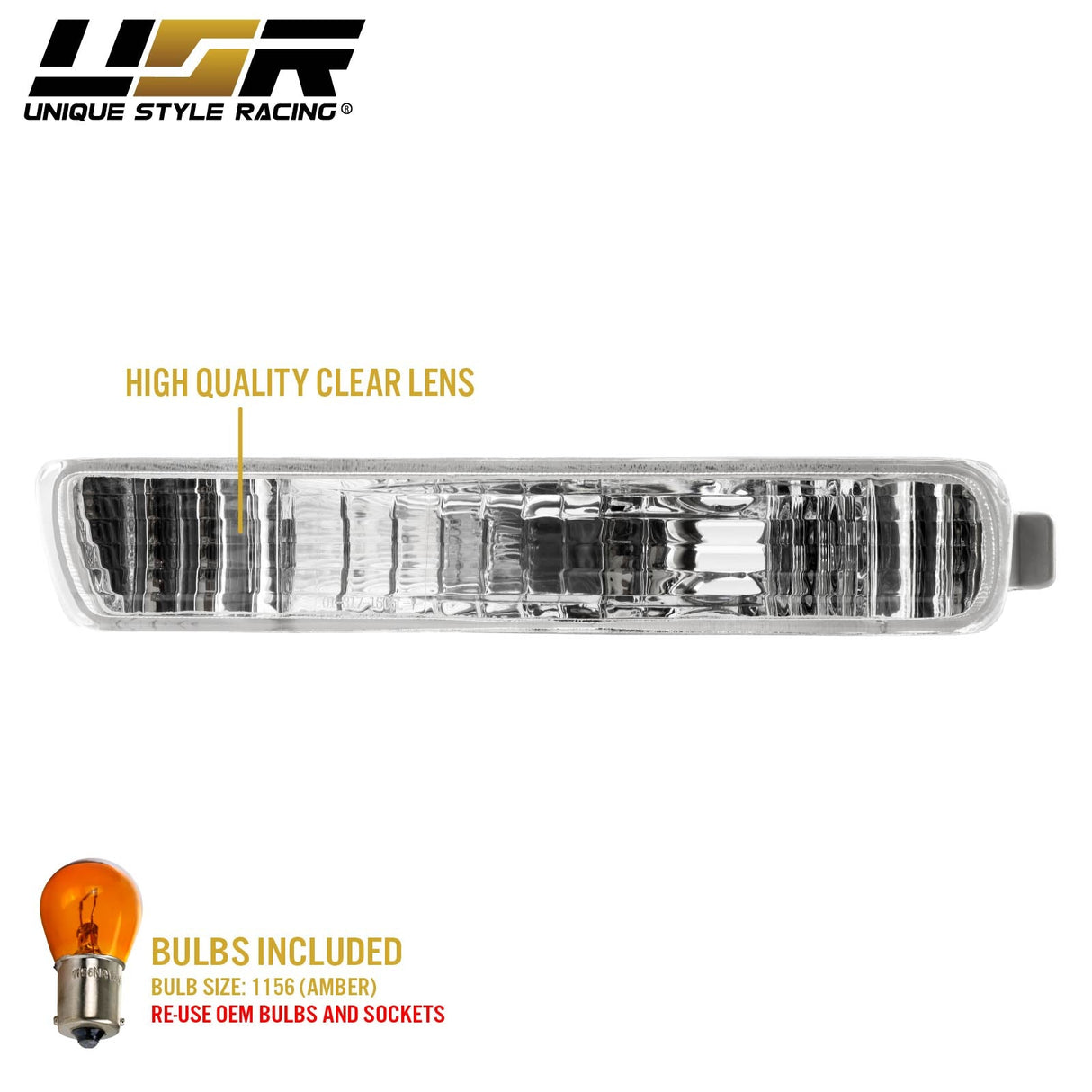 1994-1995 Honda Accord Depo Style Amber Bumper Lights