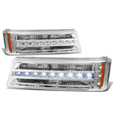 2003-2006 Chevrolet Silverado LED DRL Bumper Lights Chrome Housing