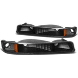99-07 GMC Sierra Yukon Black Amber Corner Bumper Lights 2PC