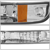 99-06 GMC Sierra / Yukon Chrome Amber Corner Bumper Lights 2PC