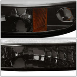 99-07 GMC Sierra / 00-06 Yukon Smoke Amber Corner Bumper Lights 2PC
