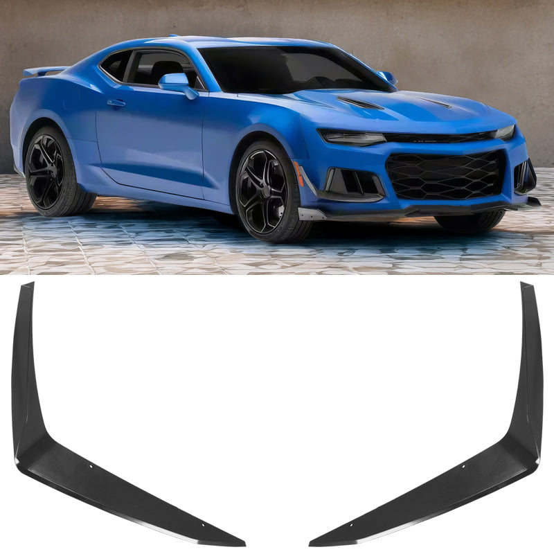 2014-2024 Chevrolet Camaro ZL1 Style Front Bumper Side Canards ABS 2PC
