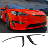 2021-2026 Tesla Model S Gloss Black Front Canard Splitter Carbon Fiber
