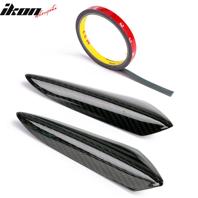 Universal V3 Style Front Bumper Lip Canards Splitters Fin 4Pc CF