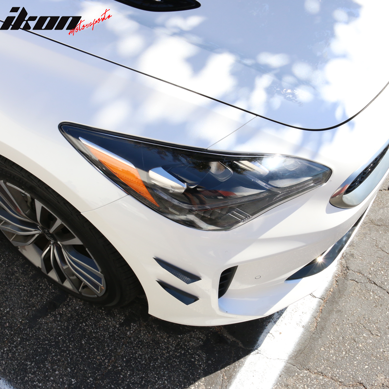 Universal V3 Style Front Bumper Lip Canards Splitters Fin 4Pc CF