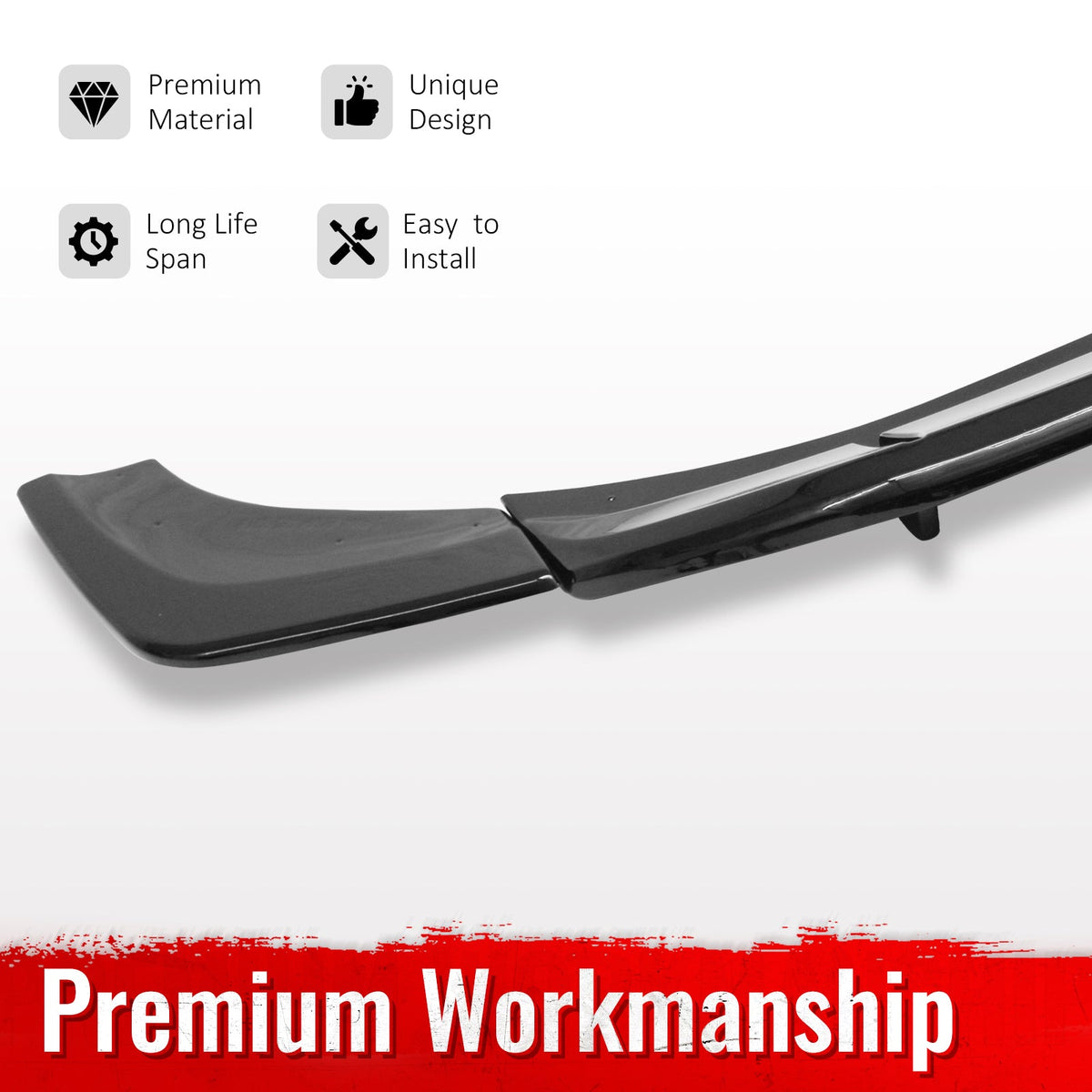 2023-2026 Alfa Romeo Tonale IKON Style Rear Bumper Diffuser 3PCS Gloss Black ABS