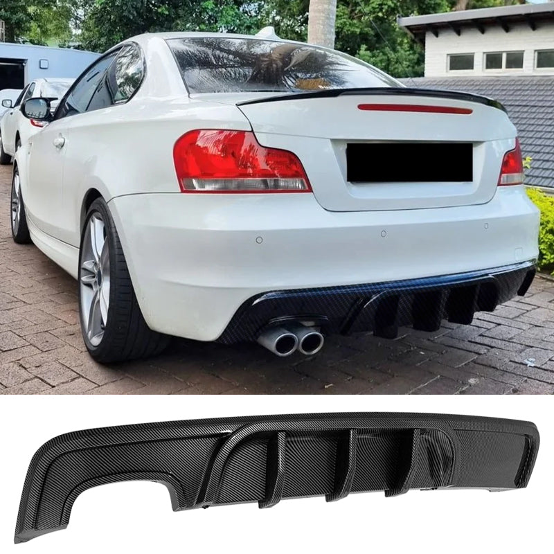 2008-2013 BMW 1-Series E82 E88 MP Rear Diffuser Carbon Fiber Print ABS