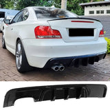 2008-2013 BMW 1-Series E82 E88 MP Rear Diffuser Lip Gloss Black ABS