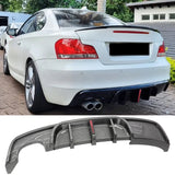 2008-2013 BMW 1-Series MP Rear Diffuser W/ LED Carbon Fiber Print ABS